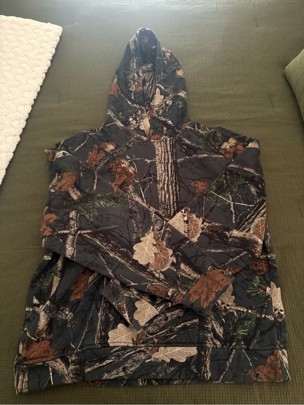 Hollister Brown and Black Camo Boxy Hoodie